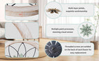 Paquesta 3 Piece Round Farmhouse Wall Decor with 6 Piece Interchangeable Flowers 12'' Medallion Wood & Metal Rustic Wall Art for Living Room Bedroom Kitchen Bathroom Dining Room Home Decorations