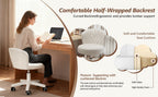 Small Round Rolling Desk Chair Armless Comfy Vanity Computer Chair Height Adjustable Swivel Work Spa Chair