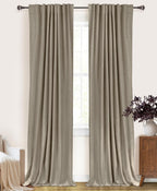 100% Blackout Shield Blackout Curtains for Bedroom 84 Inches Long, Back Tab/Rod Pocket Living Room Drapes, Thermal Insulated Blackout Curtains 2 Panels Set, 50" W x 84" L, Cream