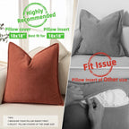 Rust Chenille Throw Pillow Covers