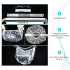 30pcs Disposable Shower Caps-Multi-Purpose Thickening Elastic Bath Cap Plastic Waterproof Clear Shower Cap Bath Shower Caps Women Spa,Men Hair Caps,Home Use,Hotel and Hair Salon, Travel.(Size 46CM)