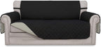 Easy-Going Reversible Couch Cover for 3 Cushion Couch Sofa Cover for Dogs Water Resistant Furniture Protector Cover with Foam Sticks Elastic Straps for Pet Cat (Sofa, Gray/Light Gray)
