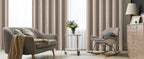 100% Blackout Linen Textured Curtains for Bedroom Solid Thermal Insulated Natural Beige Grommet Room Darkening Curtains & Drapes Luxury Decor for Living Room Nursery 52 x 84 Inch (2 Panels)