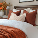 Rust Chenille Throw Pillow Covers